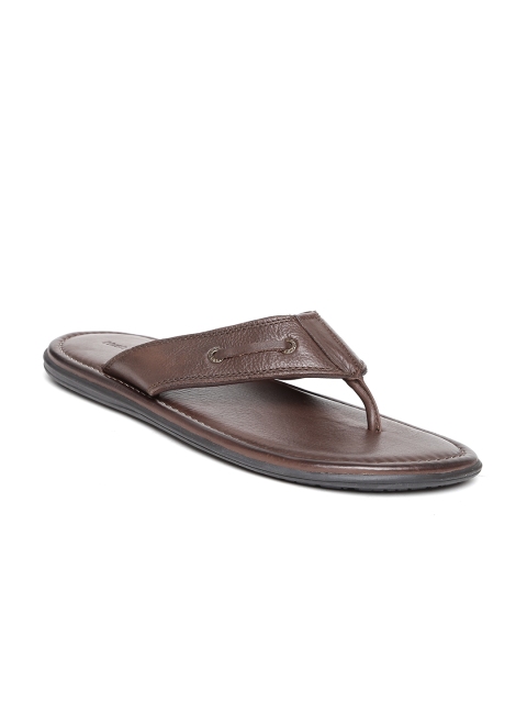 

Hush Puppies by Bata Men Coffee Brown Leather Sandals