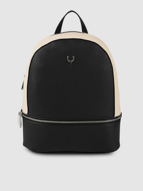 

Allen Solly Women Black & Beige Colourblocked Backpack