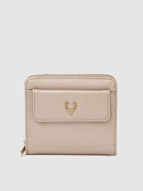 

Allen Solly Women Gold-Toned Solid Zip Around Wallet