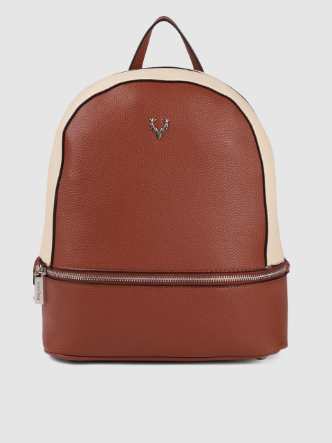 

Allen Solly Women Rust Brown & Beige Colourblocked Backpack