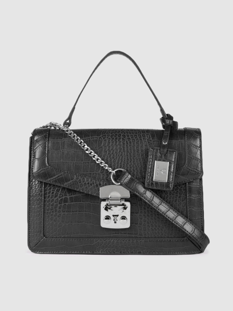 

Allen Solly Black Textured Satchel
