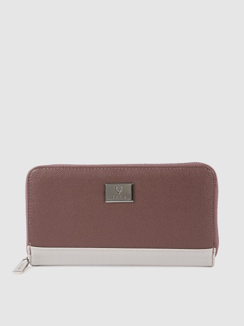 

Allen Solly Women Pink Solid Zip Around Wallet
