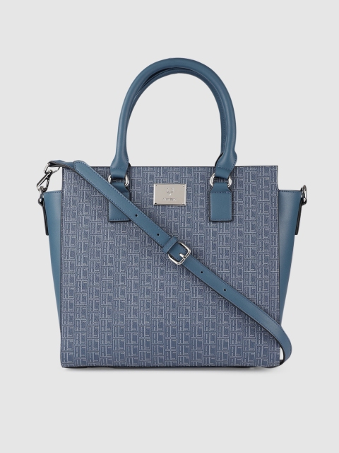 

Allen Solly Blue Printed Handheld Bag