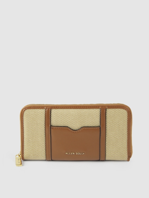 

Allen Solly Women Beige & Brown Colourblocked Zip Around Wallet
