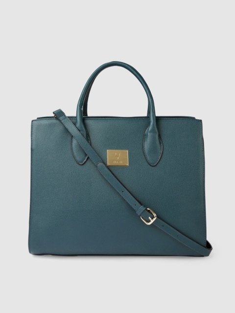 

Allen Solly Teal Blue Solid Handheld Bag