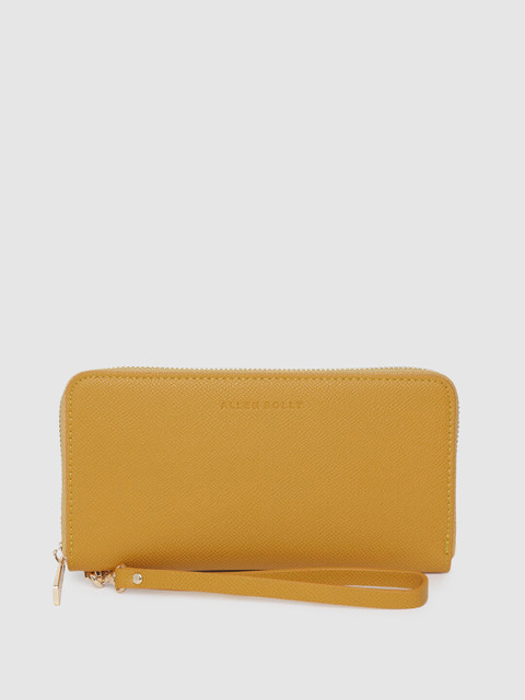 

Allen Solly Women Yellow Solid Zip Around Wallet