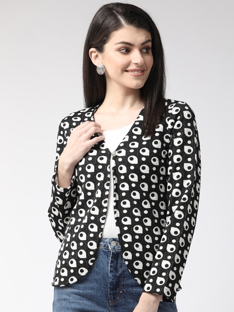 

MIWAY Women Black & White Printed Tailored Jacket
