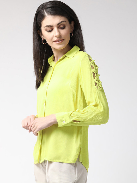 

MIWAY Women Yellow Regular Fit Solid Casual Shirt