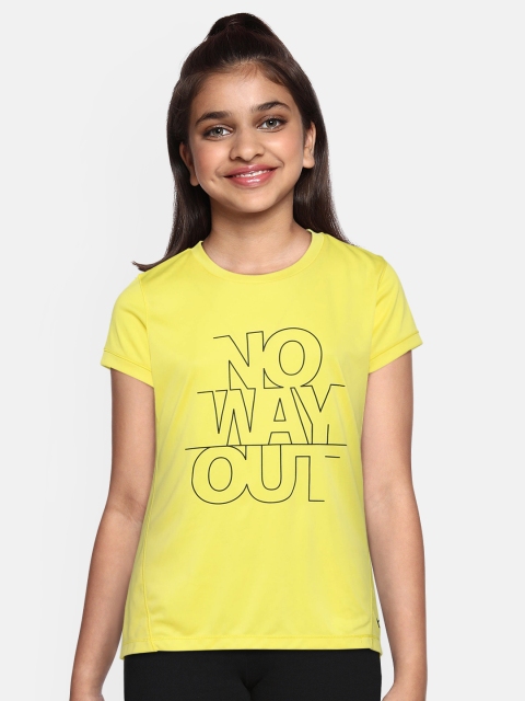 

Hrx By Hrithik Roshan Girls Aurora Printed Rapid-Dry Active T-shirt, Yellow