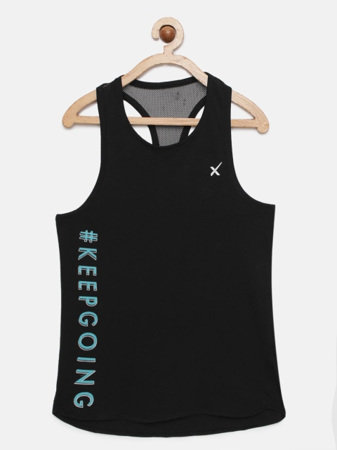 

HRX by Hrithik Roshan Girls black Typographic Regular Fit Bio wash Lifestyle Tank Top