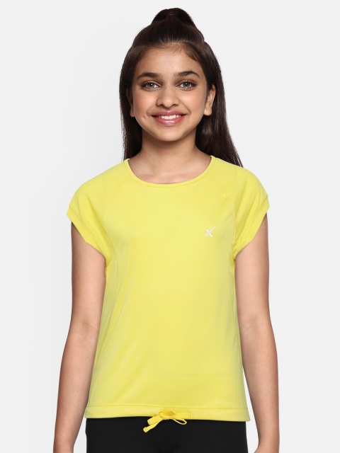 

HRX by Hrithik Roshan Girls Yellow Solid Rapid-Dry Antimicrobial Lifestyle Tops