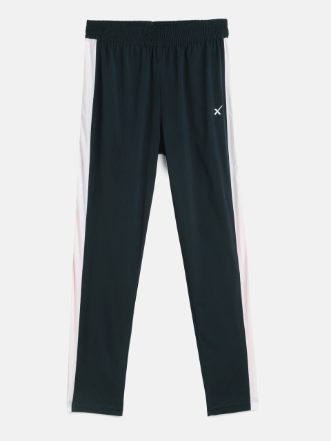 

HRX by Hrithik Roshan Girls Blue Solid Mid-rise Flared Rapid-Dry Lycra Active Track Pants, Navy blue
