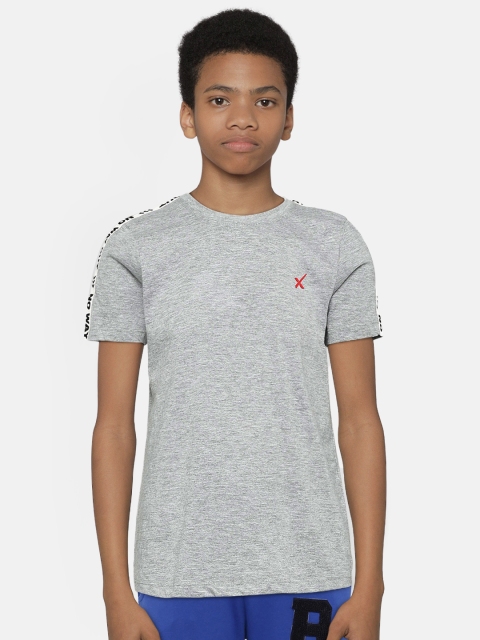 

Hrx By Hrithik Roshan Boys Grey Mel Solid Bio Wash Lifestyle T-shirts, Grey melange