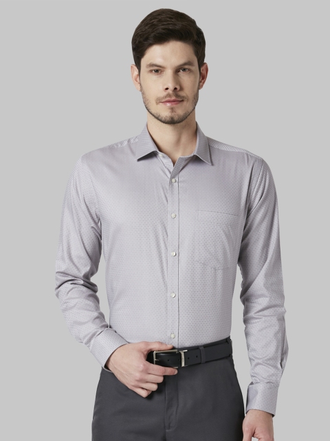 

Park Avenue Men Grey Slim Fit Printed Formal Shirt