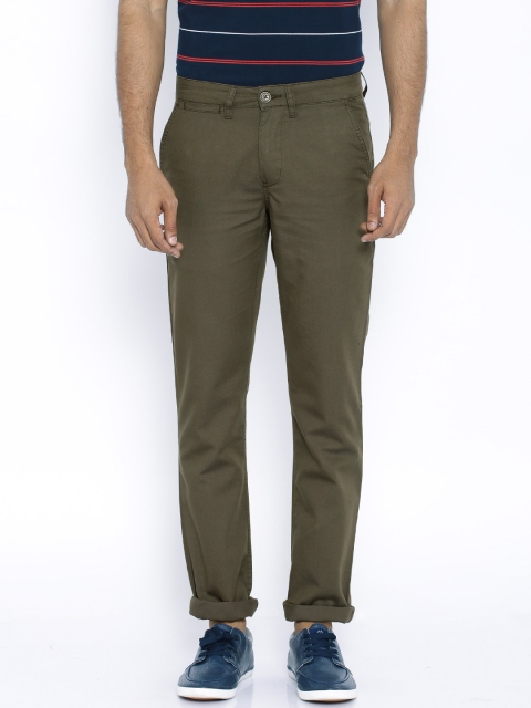 

The Indian Garage Co. Olive Green Slim Chino Trousers