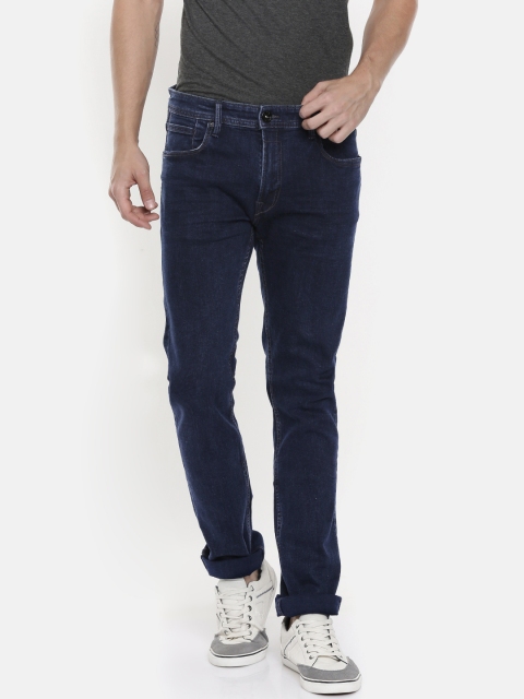 

Pepe Jeans Men Blue Layne V Slim Fit Mid-Rise Clean Look Stretchable Jeans