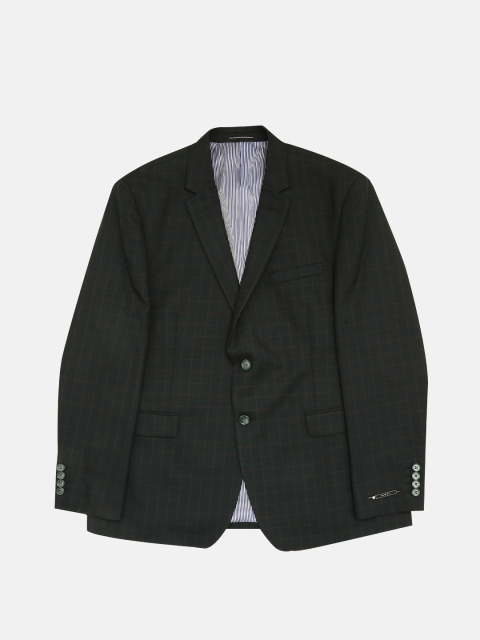 

Louis Philippe Men Black and Red Checked Slim-Fit Single-Breasted Suit