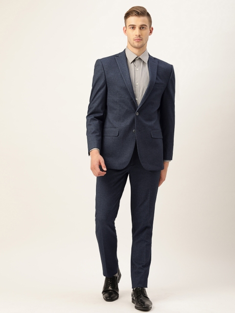 

Peter England Men Navy Blue Solid Neo Slim Fit Single Breasted Formal Suit