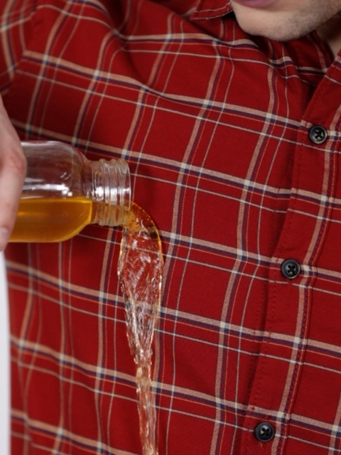 

FOGA Men Rust Orange & Beige Stain Repellent Slim Fit Checked Casual Shirt