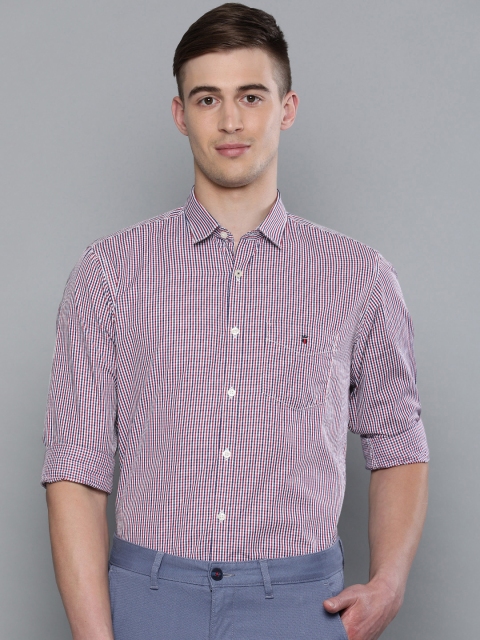 

Louis Philippe Sport Men Red & Navy Blue Slim Fit Checked Casual Shirt