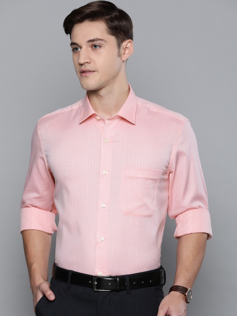 

Louis Philippe Men Pink Slim Fit Striped Formal Shirt