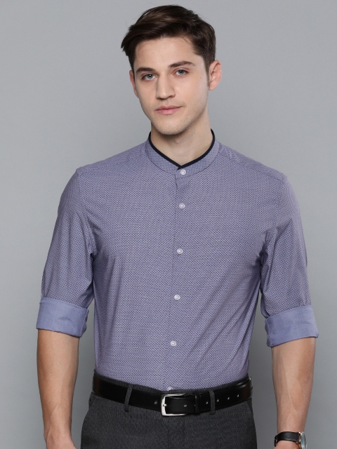 

Louis Philippe Men Blue Slim Fit Printed Formal Shirt