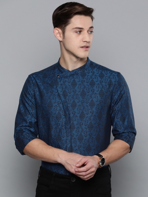 

Louis Philippe Men Blue Slim Fit Printed Formal Shirt