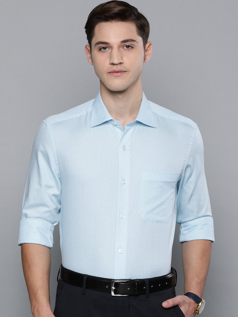 

Louis Philippe Men Blue Classic Fit Self Design Formal Shirt