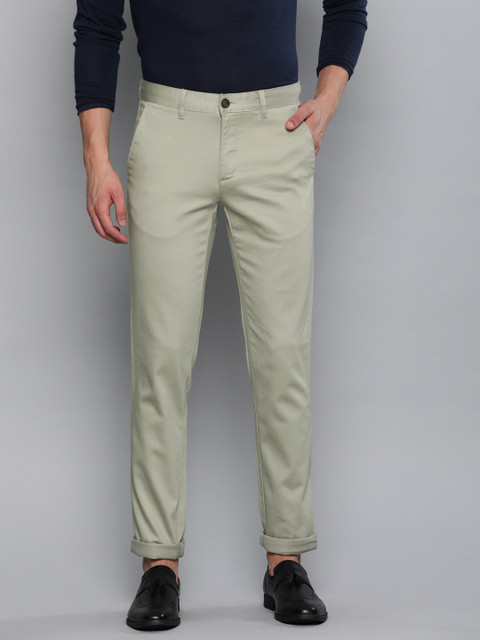 

Louis Philippe Sport Men Olive Green Slim Fit Self Design Regular Trousers
