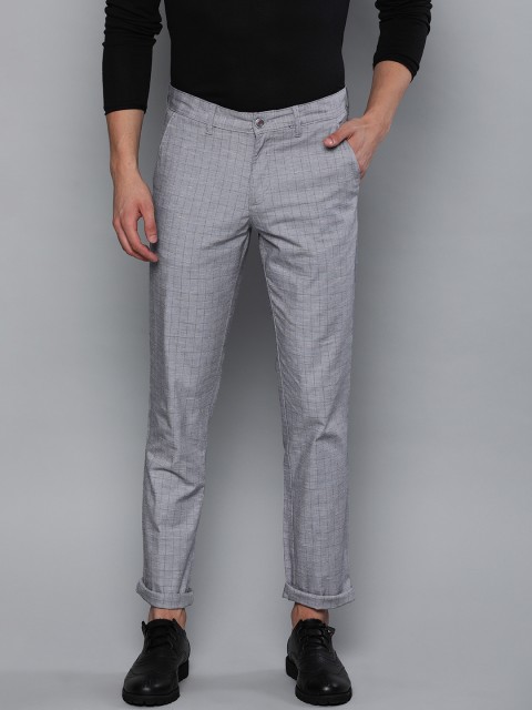 

Louis Philippe Sport Men Grey Slim Fit Checked Regular Trousers