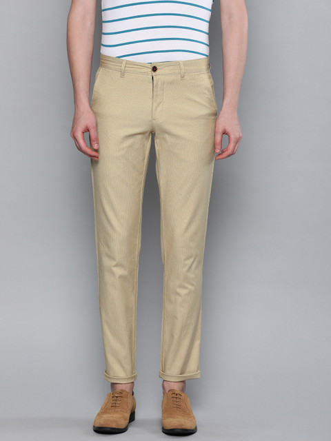 

Louis Philippe Sport Men Beige Slim Fit Self Design Regular Trousers