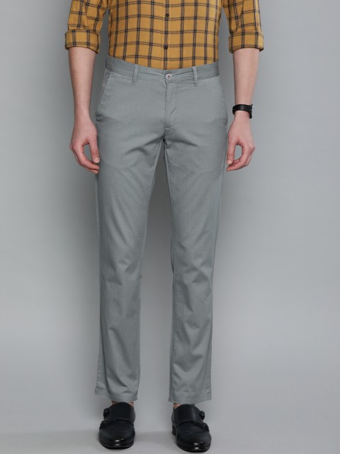 

Louis Philippe Sport Men Grey Slim Fit Self Design Regular Trousers