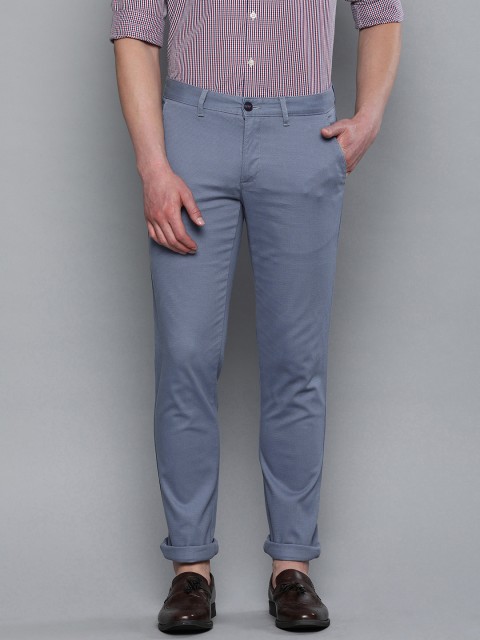 

Louis Philippe Sport Men Blue Slim Fit Self Design Regular Trousers