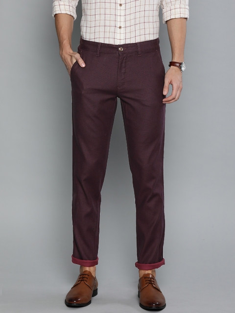 

Louis Philippe Sport Men Burgundy Slim Fit Self-Design Regular Trousers