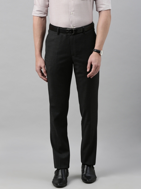 

Louis Philippe Men Black Slim Fit Solid Formal Trousers