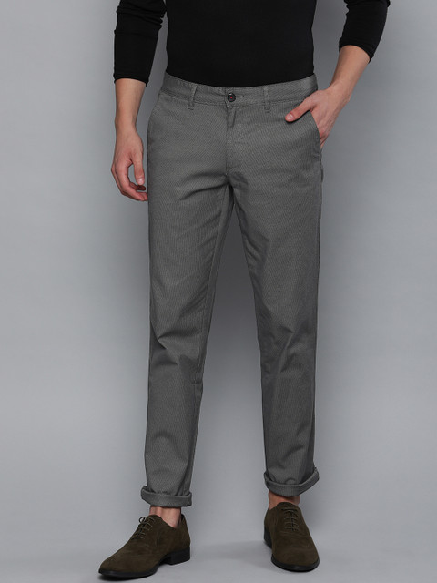 

Louis Philippe Sport Men Grey Slim Fit Self Design Regular Trousers
