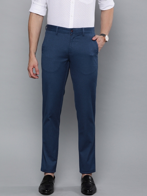 

Louis Philippe Sport Men Navy Blue Slim Fit Self Design Regular Trousers