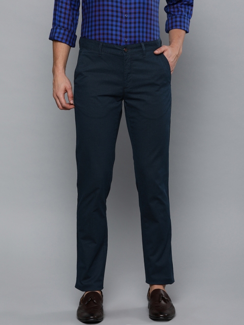 

Louis Philippe Sport Men Navy Blue Printed Slim Fit Regular Trousers