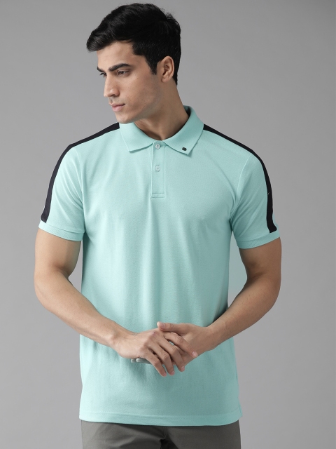 

Hubberholme Men Sea Green Solid Polo Collar T-shirt