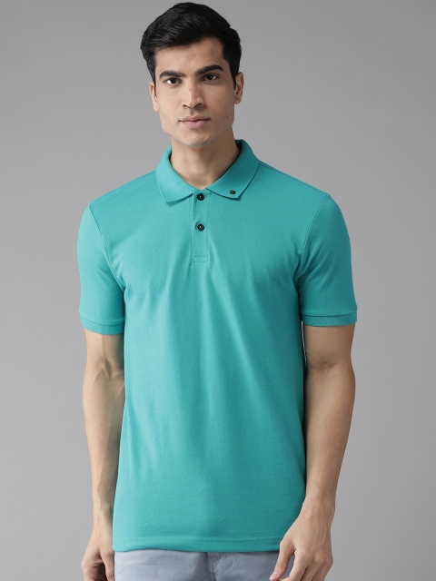 

Hubberholme Men Blue Solid Polo Collar T-shirt
