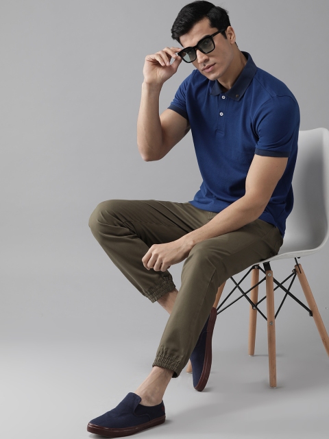 

Hubberholme Men Blue Solid Polo Collar T-shirt
