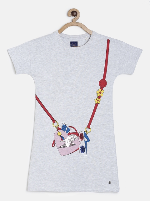 

Allen Solly Junior Girls Grey Printed T-shirt Dress