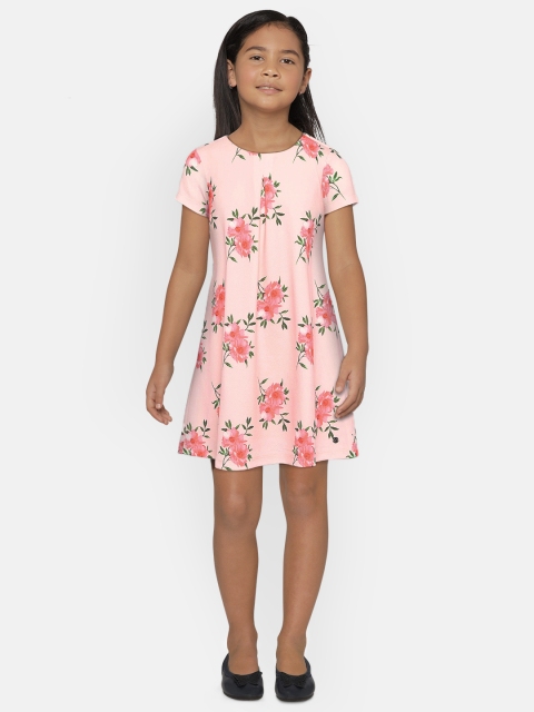 

Allen Solly Junior Girls Pink Printed A-Line Dress