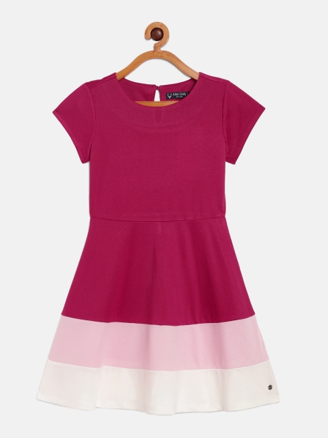 

Allen Solly Junior Girls Magenta & Pink Striped Fit and Flare Dress