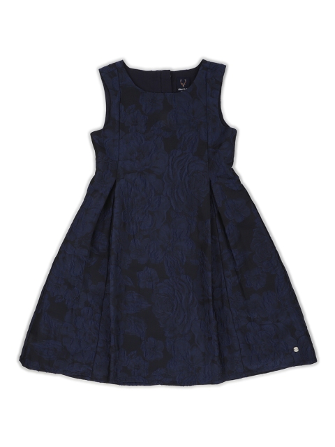 

Allen Solly Junior Girls Navy Blue Printed Fit and Flare Dress