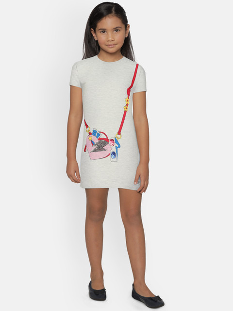 

Allen Solly Junior Girls Grey Printed T-shirt Dress