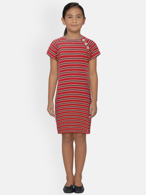 

Allen Solly Junior Girls Red & Black Striped A-Line Dress
