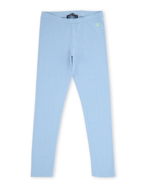 

Allen Solly Junior Girls Blue Regular Fit Solid Regular Trousers