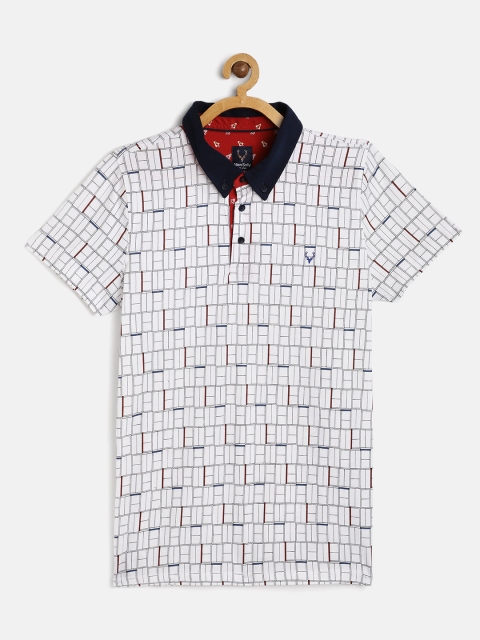 

Allen Solly Junior Boys White Printed Polo Collar T-shirt