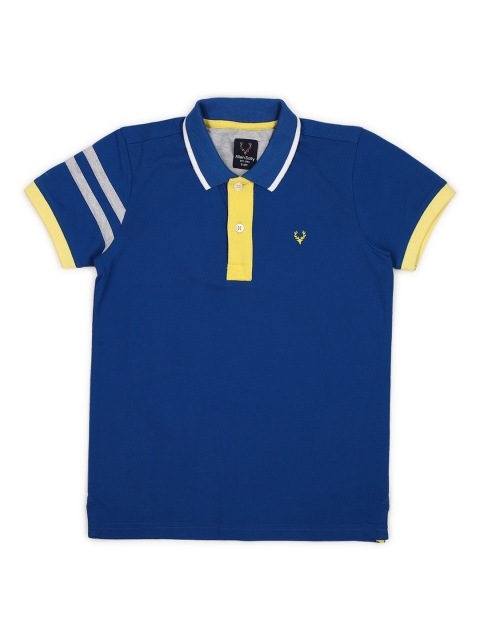 

Allen Solly Junior Boys Blue Solid Polo Collar T-shirt